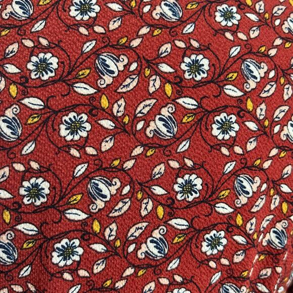 Max Studio Women's Red Floral Midi Ruffle Wrap Dress Size Small - Picture 7 of 11